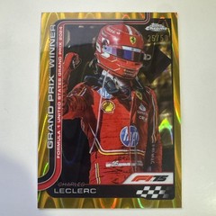2025 Topps Chrome Formula 1 F1 Charles Leclerc Gold Raywave /50 GP Winner