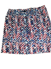 Patterened Patriotic Size 10 Red White Blue Skort Colorful Fun Golf Holiday