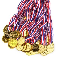 Gosknor 30 Pcs Gold Medals for Kids, 13.3×1.5×0.1″, gold, red, blue, white