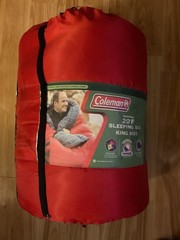 Vtg Coleman Sleeping Bag 20F Super King 39″X81″ Bed Roll Plaid Flannel