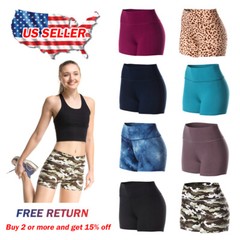 Women’s High Waist Yoga Dance Shorts Cheerleader Volleyball Pants Casual Workout