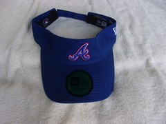 NWT New Era adjustable visor, OSFM, cotton, Atlanta Braves, royal blue, $26