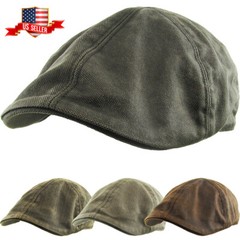 Men’s Ivy Hat PU Leather Golf Driving Ascot Winter Flat Cabbie Newsboy Debonair