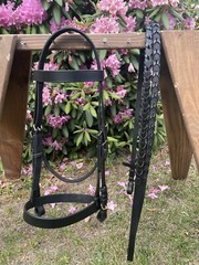 Leaders Leather Hunt Bridle For Full/Horse Size – W/leather Laced Reins!