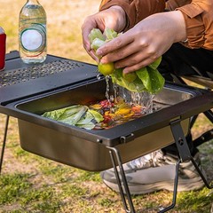 Stainless Steel Camping Sink Camping Table Sink Basin Easy to Clean with Sealing
