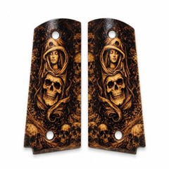 1911 Full Size White ABS Skull Girl Grips Fits Colt Government & Clones