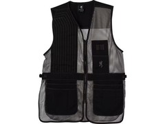 Browning Men’s Trapper Creek Shooting Vest Left Hand Cotton/Polyester Black/Gray