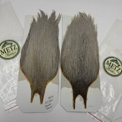 2 METZ Grade 1 Neck Blue Dun + Dun Barred Variant Dry Fly Tying Hackle Feathers