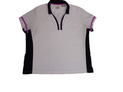 Pro Tour Tech Womens Shirt Medium Golf Polo White Purple