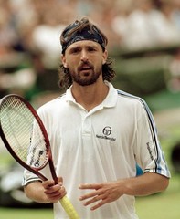 Goran Ivanisevic of Croatia during the Wimbledon Lawn Tennis Champ- Old Photo