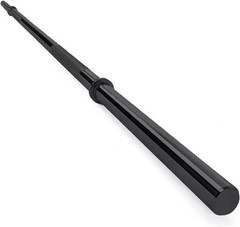 7FT 1IN Black Straight Barbell – Heavy-Duty Alloy Steel Weightlifting Bar
