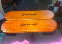 Vintage Wooden Handle Sport Craft Pair Of Pool Table Brushes ￼