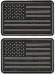 USA American Flag PVC Rubber Patch || 2PC 3″x2″ PVC HOOK BACKING