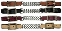 BLACK BROWN LIGHT Leather Curb Chin Strap w Double Chain Western Bridle Bit 1326