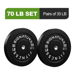 FlexWave 35 LB Olympic Bumper Plates Pair Rubber Weight Plates Fitness Exercise