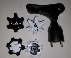 Adidas THINtech EXP Cleats Golf Spikes PINS – Black White 20 or 40 Tool Optional