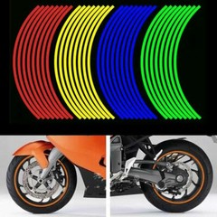 NEW 16 Pcs 17″18″ Strips Motorcycle Car Wheel Tire Stickers Reflective Rim Tape