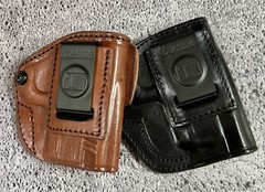 CLOSEOUT! Right Hand Leather Open Top 4 in 1 OWB IWB Holster – CHOOSE GUN