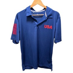 Adidas USA Golf Polo Mens Large Dark Blue Ultimate365 UPF 50 Short Sleeve New