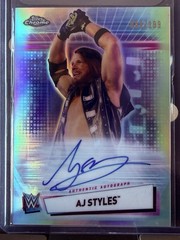 2021 WWE Topps Chrome AJ STYLES Auto 082/199 Autograph Refractor TNA Legend