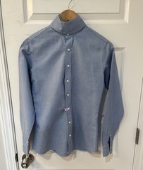 Essex Signature Collection Womens English Riding Show Shirt Blue Check Sz. 32