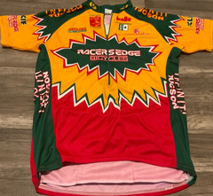 VINTAGE VOLER RACING CYCLING MTB JERSEY 1/2 ZIP ALL OVER PRINT ( MENS L )