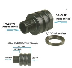 Steel 5/8×24 Inside Thread To 1/2×28 Outside Thread Muzzle TPI Converter Adapter