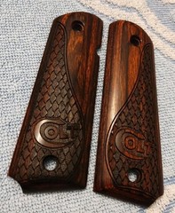 Altamont Wood Grips For Colt 1911 Government Rosewood Snake Skin Colt Logo