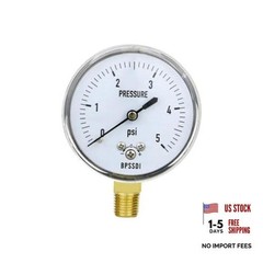 0-5 Psi Low Pressure Gauge, Capsule Gauge with 304 0-5psi（includes tape）