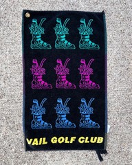 Vintage Vail Golf Club Towel Colorado Ski Boots Sir Christopher Hatton