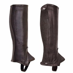 87PL Medium Brown Child’S Professional Half Calfskin Elastic Chaps By Perris