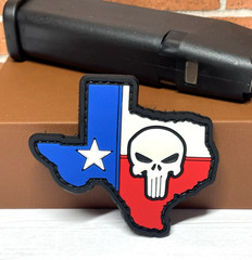PVC Tactical Morale Patch – Punisher Skull Texas Flag Patch – Gun Patch