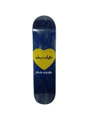 Chocolate Chris Roberts Blue Woodgrain Yellow White Size 7.34″ Vintage NOS Deck