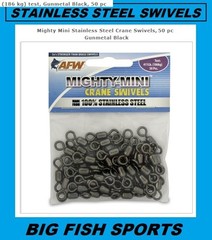 AFW MIGHTY-MINI Stainless Steel Crane Swivels 50 Pack SIZES 1,3,5,7,10,12,14,1/0