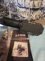 KABAR Becker Harpoon Fixed Blade Knife Drop Point & Sheath BK 18 Black Color