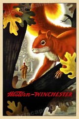 1955 Western Winchester Squirrel Hunting Vintage Style Poster – 16×24