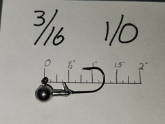 25 3/16oz Round Head Jigs Black Nickel VMC 9147 BN Hooks 1/0 3/0 You Pick