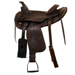 Western Barrel Racing Horse Saddle Premium Leather with tack set 10» to 18′ in