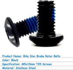 50Pcs Bicycle Disc Brake Bolts MTB Rotor Bolts M5X10Mm Screws T25 Bicycle Disc B