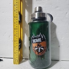 Home Campfire, 32oz Green BPA Free Plastic Water Bottle, Screw-on Double Lid NEW