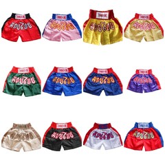 Muay Thai Shorts Fight Boxing Thailand Grappling Martial Arts Gear Satin Fabric