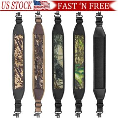 Camouflage 2 Point Rifle Gun Sling with Swivels & Neoprene Shoulder Padded Strap