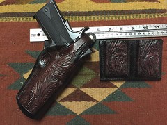 Holster & Db Mag Pouch Floral Fits Colt RIA Springfield Ruger ATI 5″ Govt 1911