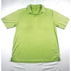 Black Clover Mens Golf Polo Shirt Lime Green Striped Live Lucky Size XL