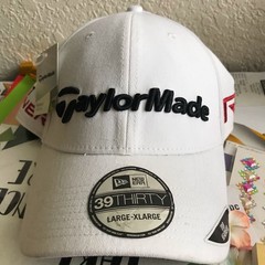 New Era 39THIRTY TaylorMade Aeroburner Golf Fitted Hat Size LARGE/XL White NWT