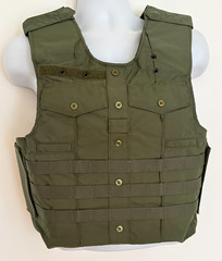 SAFARILAND Sacramento Uniform Shirt Armor Carrier Side Open 2 Pckt L Green Molle