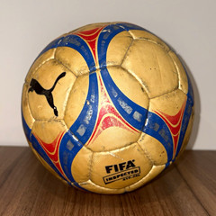 Vintage Puma King Soccer Ball Size 5 Gold Blue Red FIFA Inspected NFHS Match