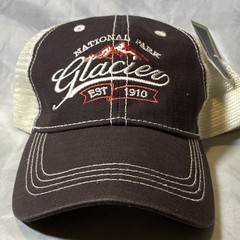 National Park Glacier National Park Est 1910 Brown/Beige Mesh Trucker Cap