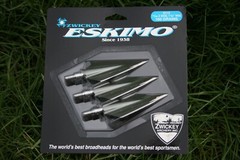 Zwickey Eskimo Screw In 2 Blade Broadheads, 160 grains, 3 pack