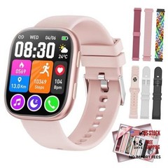 Smart Watches for Women Men with 7 Interchangeable Bands,1.83″ HD Smart Pink